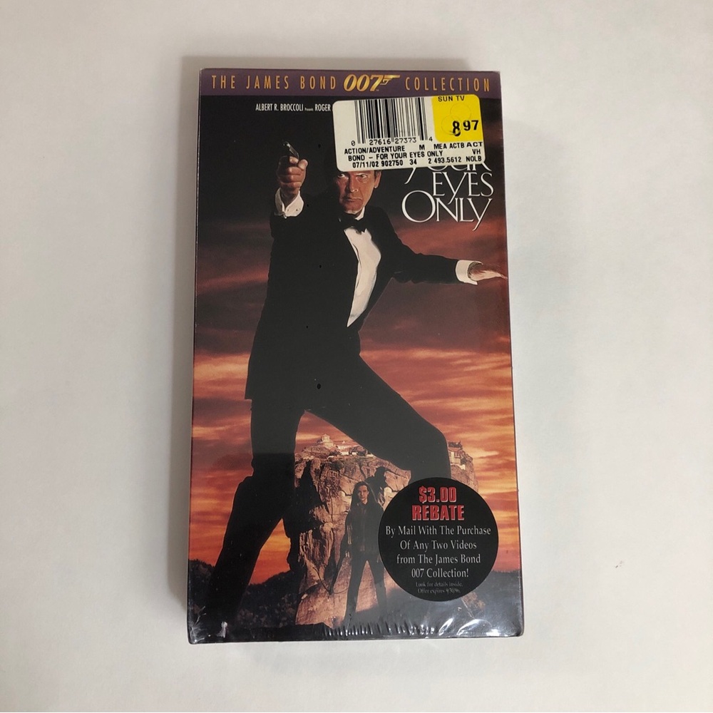 For Your Eyes Only VHS 1996 Sealed James Bond 007 Roger Moore Movie Vintage New